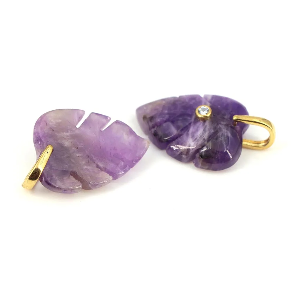 Natural Healing Crystal Leaf P - Crystal Pendant Necklace Natural Stone recension och pris