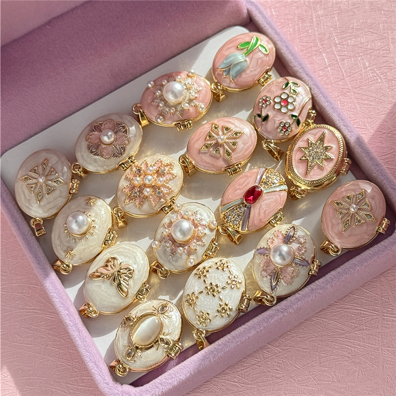 HangZhi Enamel Romantic Pink W - Heart Locket Necklace Photo recension och pris