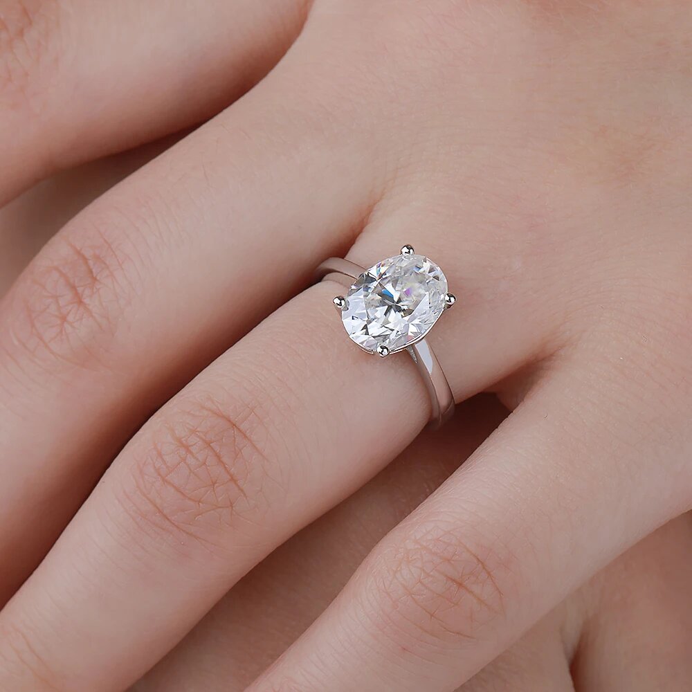 1/2/3 Carat Oval Cut Moissanit - Moissanite Engagement Ring 1 Carat recension och pris