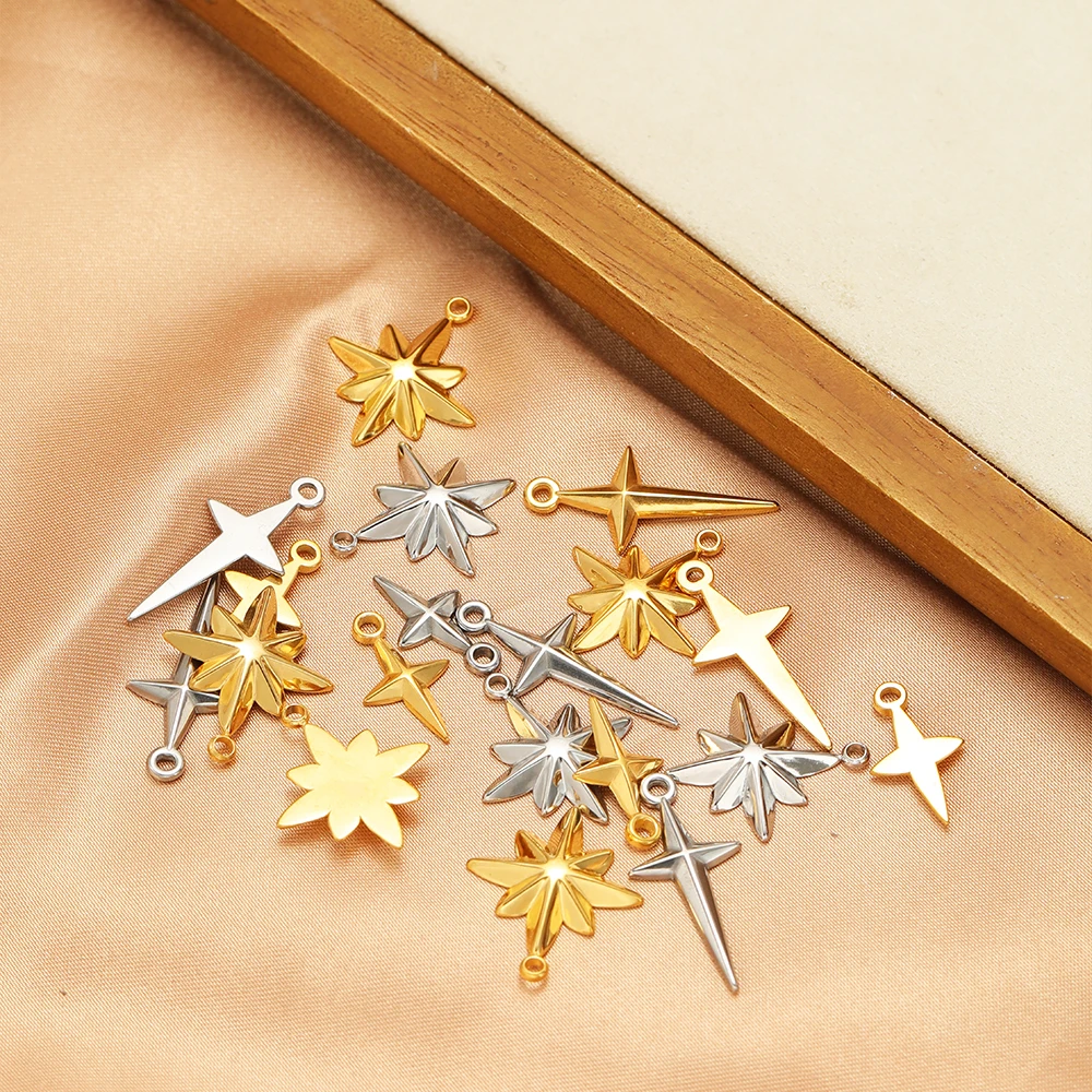5pcs High Quality Stainless St - Cross Pendant Necklace Gold recension och pris